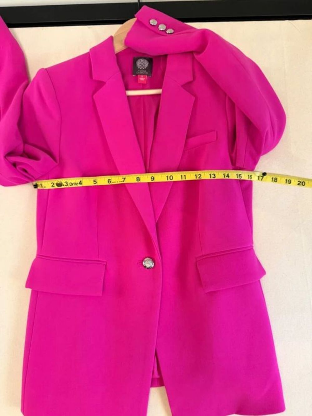 Vince Camuto Hot Pink Fuchsia Blazer Pants Suit Set Size 2 - Picture 14 of 16